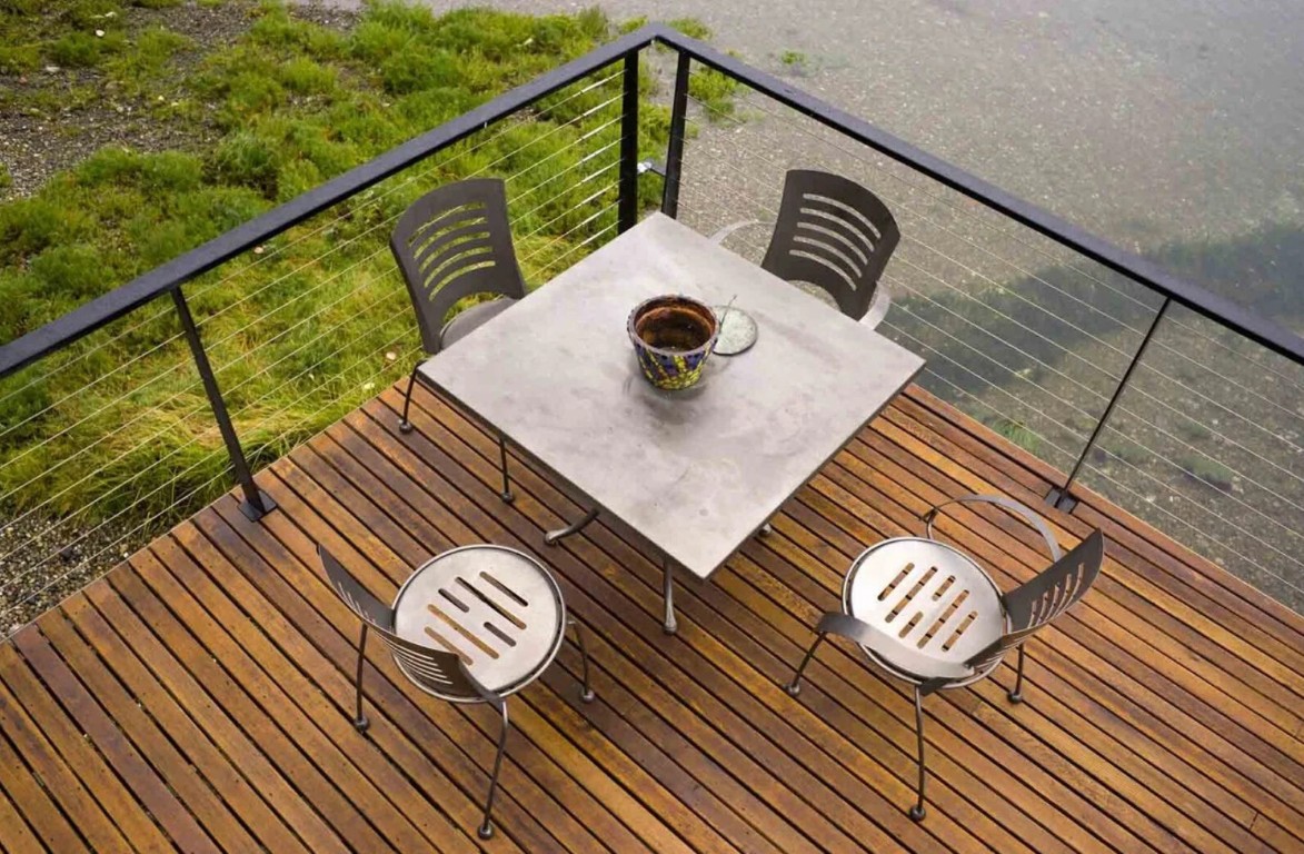 Multi-zone deck with dining area in Waltham, MA