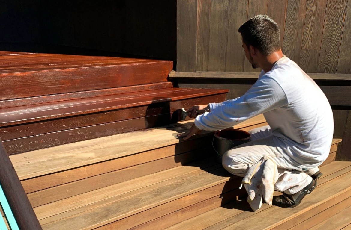 Wood deck installation in Waltham, MA